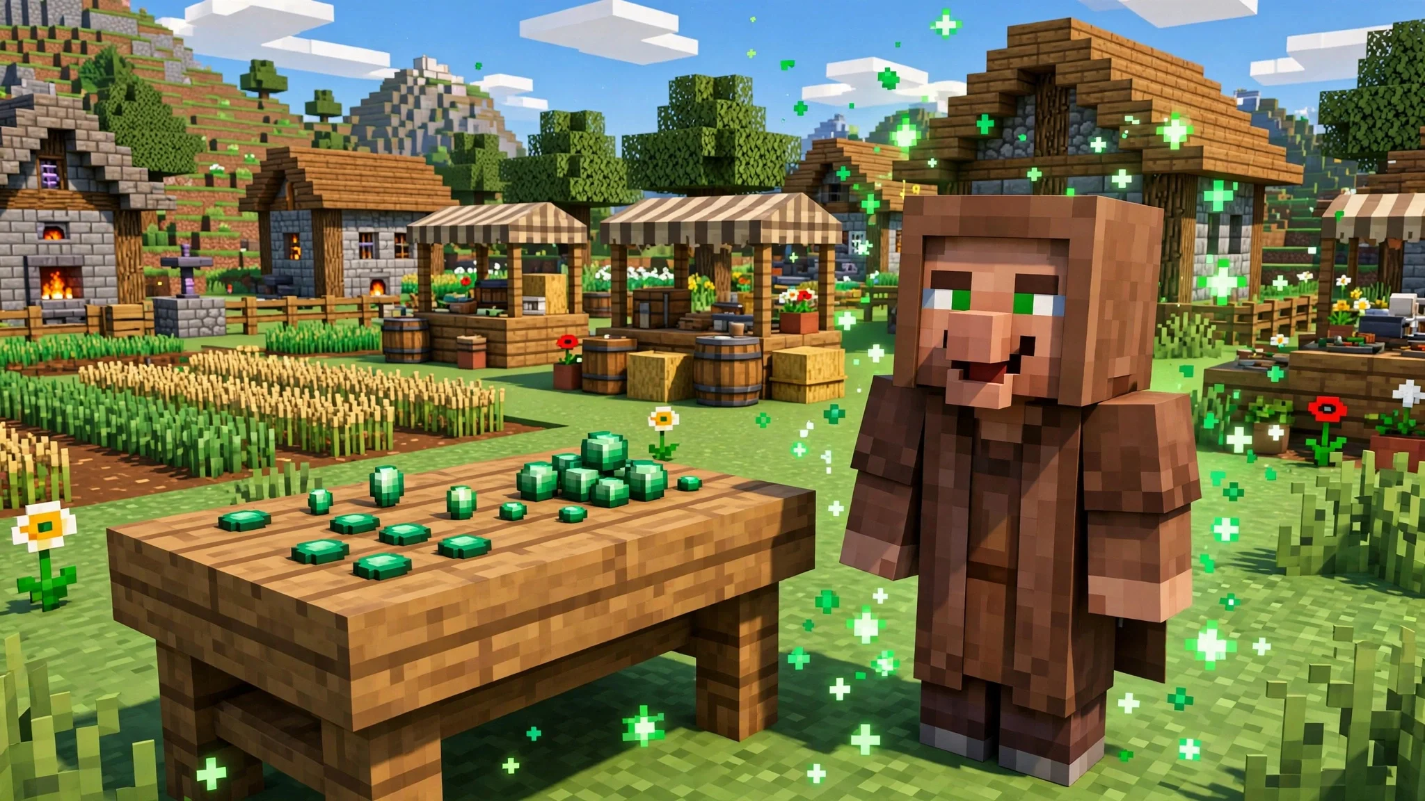 Cured villager with huge trade discounts after you cure a zombie villager in Minecraft