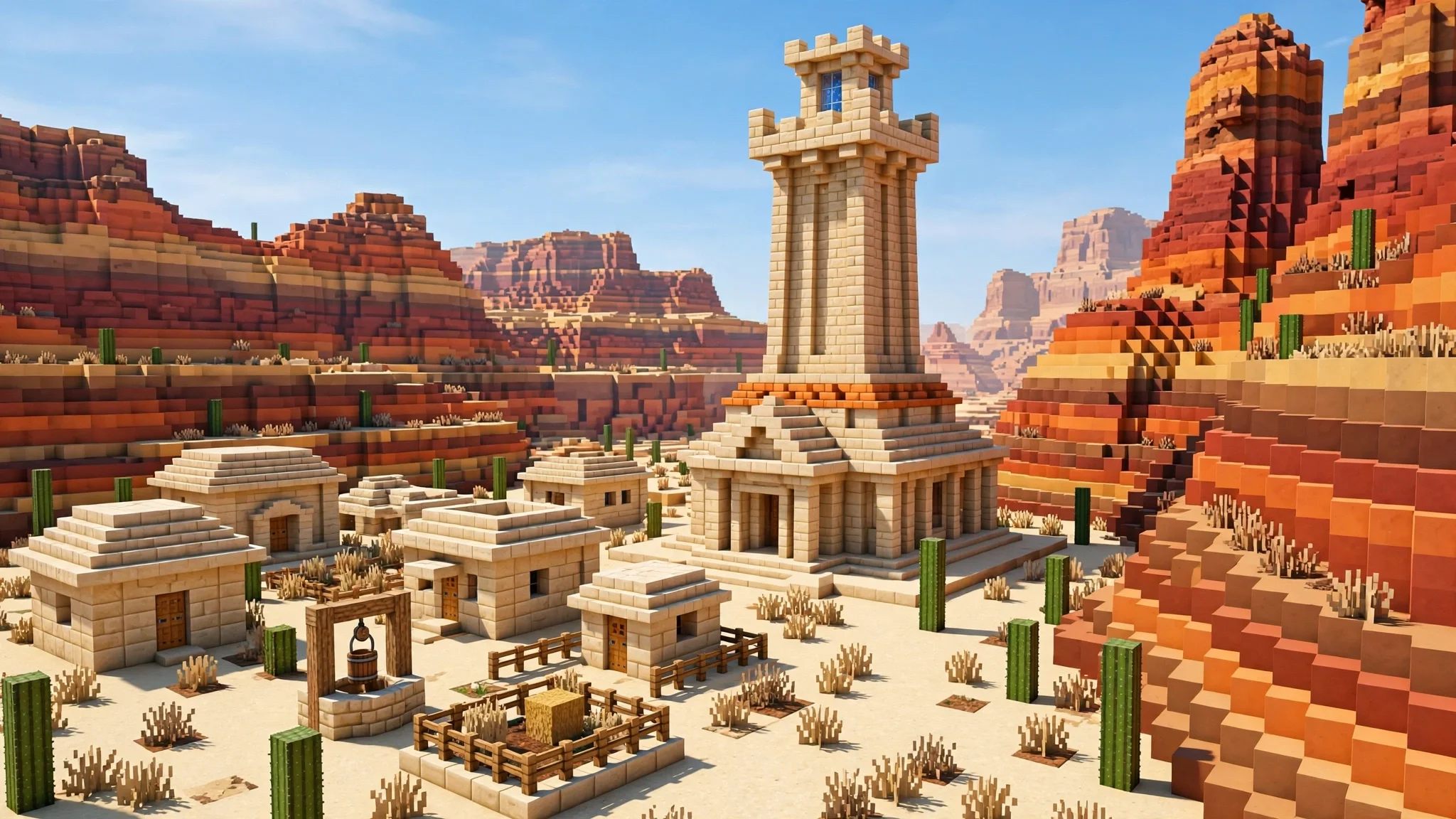 Desert village and temple in one of the best Minecraft seeds